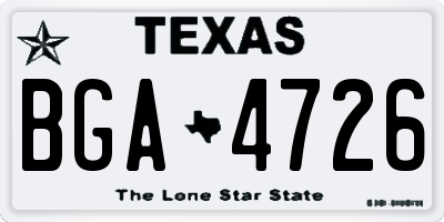 TX license plate BGA4726