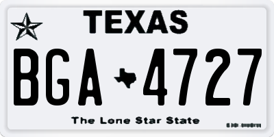 TX license plate BGA4727