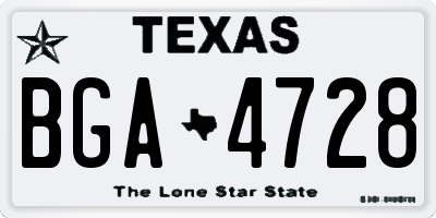 TX license plate BGA4728