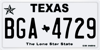 TX license plate BGA4729