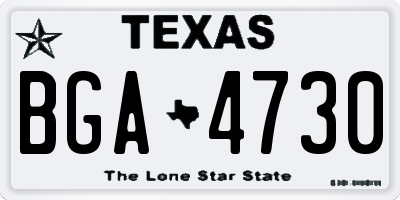 TX license plate BGA4730