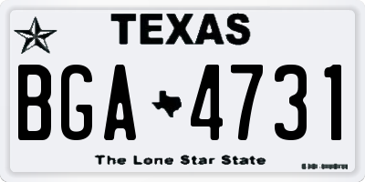 TX license plate BGA4731