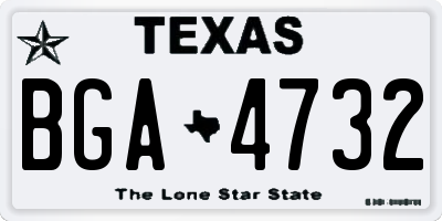 TX license plate BGA4732