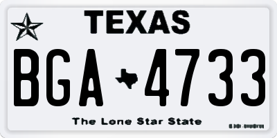 TX license plate BGA4733