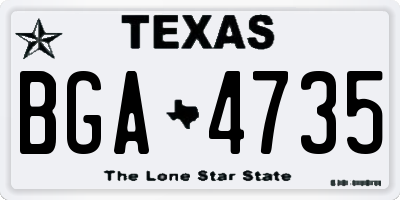 TX license plate BGA4735