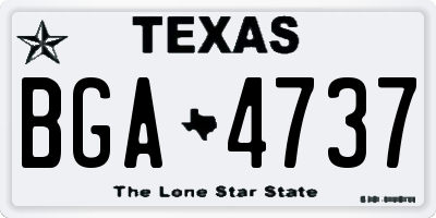 TX license plate BGA4737
