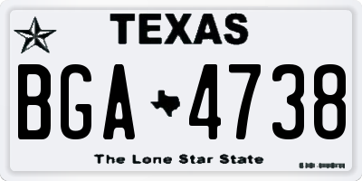 TX license plate BGA4738
