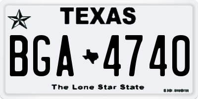 TX license plate BGA4740