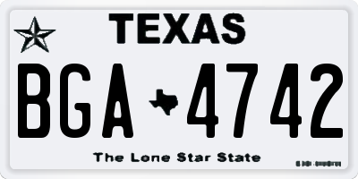 TX license plate BGA4742