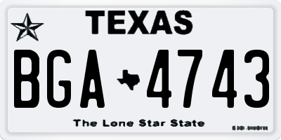 TX license plate BGA4743