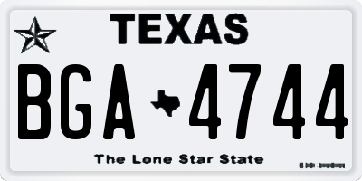 TX license plate BGA4744