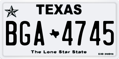 TX license plate BGA4745