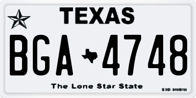 TX license plate BGA4748