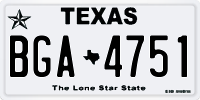 TX license plate BGA4751