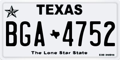 TX license plate BGA4752
