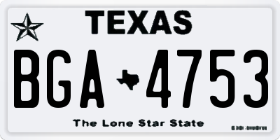 TX license plate BGA4753