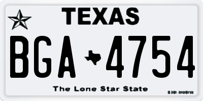 TX license plate BGA4754