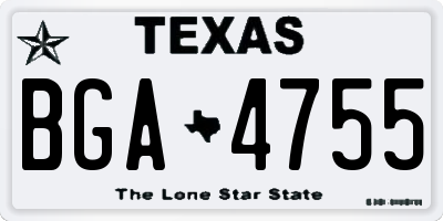TX license plate BGA4755