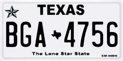 TX license plate BGA4756