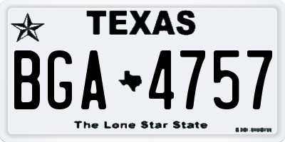 TX license plate BGA4757
