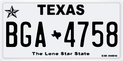TX license plate BGA4758