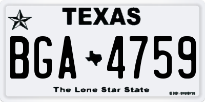 TX license plate BGA4759