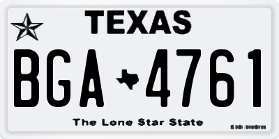 TX license plate BGA4761
