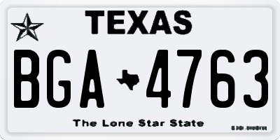 TX license plate BGA4763