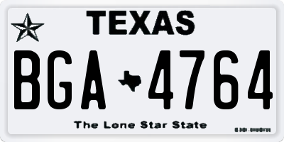 TX license plate BGA4764