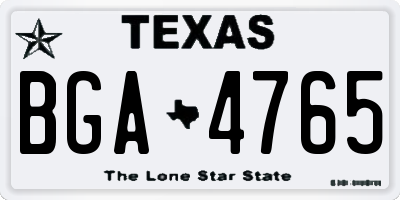 TX license plate BGA4765