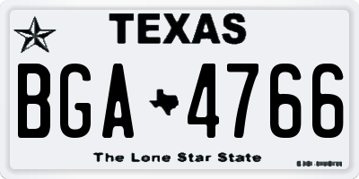 TX license plate BGA4766