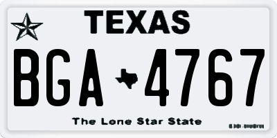 TX license plate BGA4767