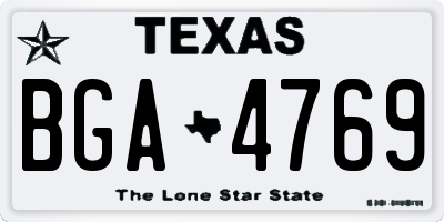 TX license plate BGA4769