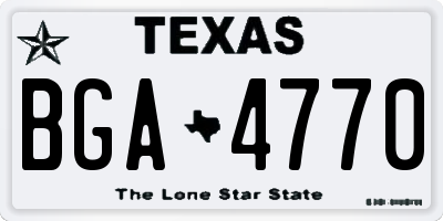 TX license plate BGA4770