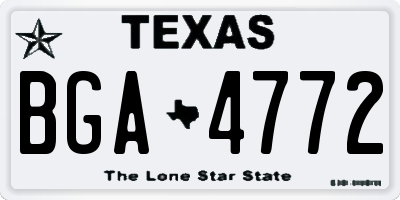 TX license plate BGA4772