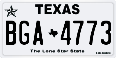 TX license plate BGA4773