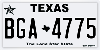 TX license plate BGA4775