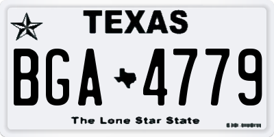 TX license plate BGA4779