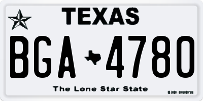 TX license plate BGA4780