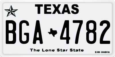 TX license plate BGA4782