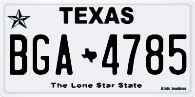 TX license plate BGA4785