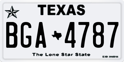 TX license plate BGA4787