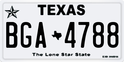 TX license plate BGA4788