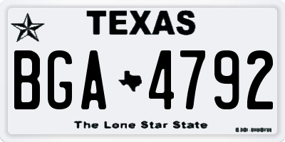 TX license plate BGA4792