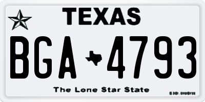 TX license plate BGA4793