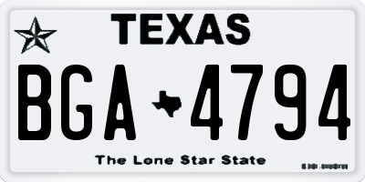 TX license plate BGA4794
