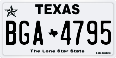 TX license plate BGA4795