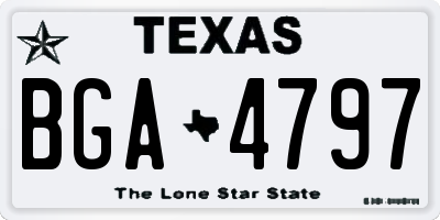 TX license plate BGA4797