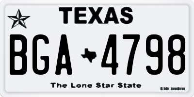 TX license plate BGA4798