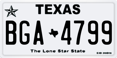 TX license plate BGA4799